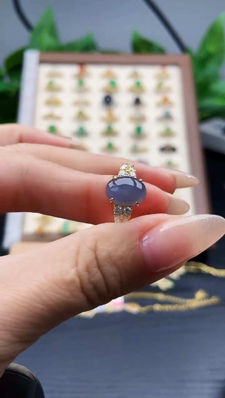 银S925镶嵌戒指翡翠12