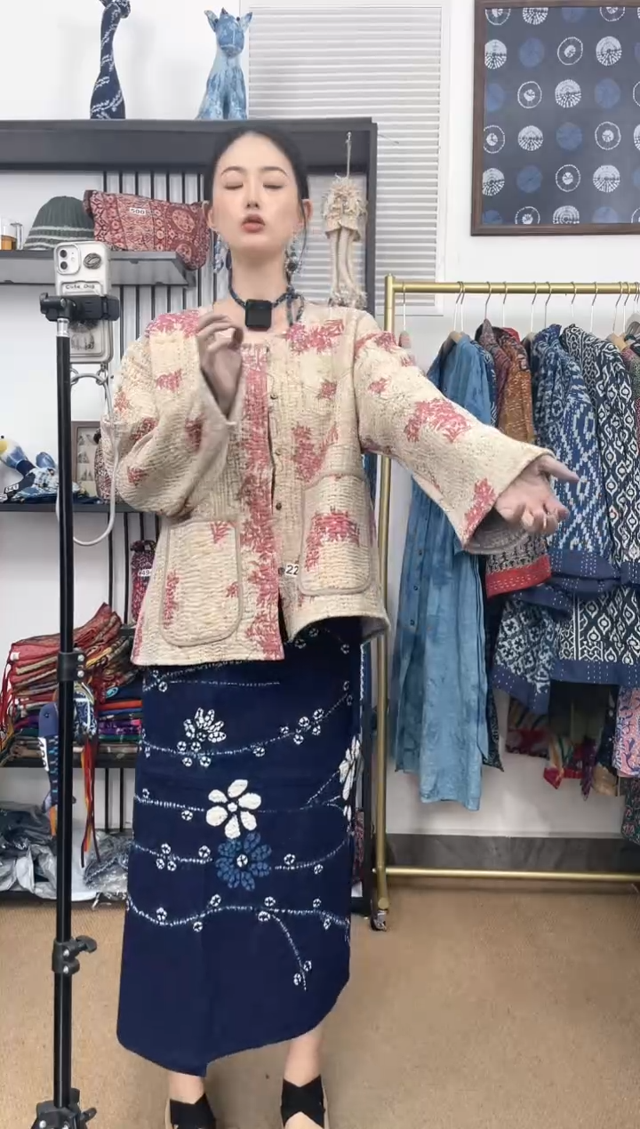 【闪购商品】229编号印度长绒棉古布外套65cm双面