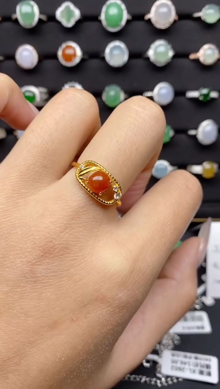 【闪购商品】翡翠戒指银S925镶嵌S925银镶嵌翡翠戒指