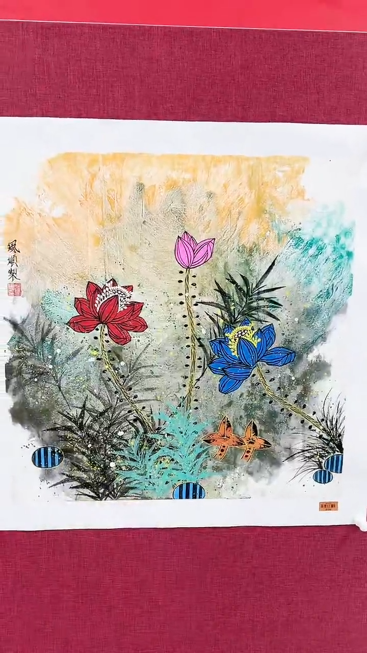 【闪购商品】绘画杨风顺绘画4平尺花鸟铜奖紫袍作品