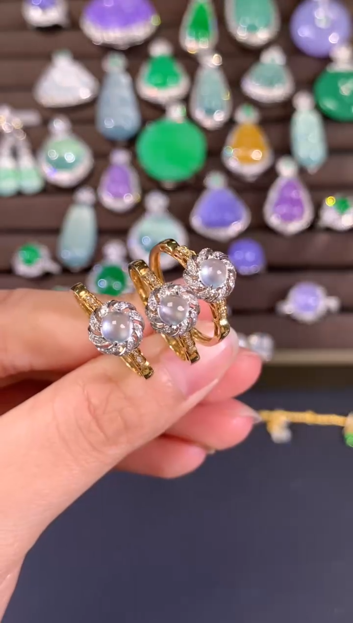 【闪购商品】翡翠戒指18K金镶嵌A738|(多样性发货）拍一发一