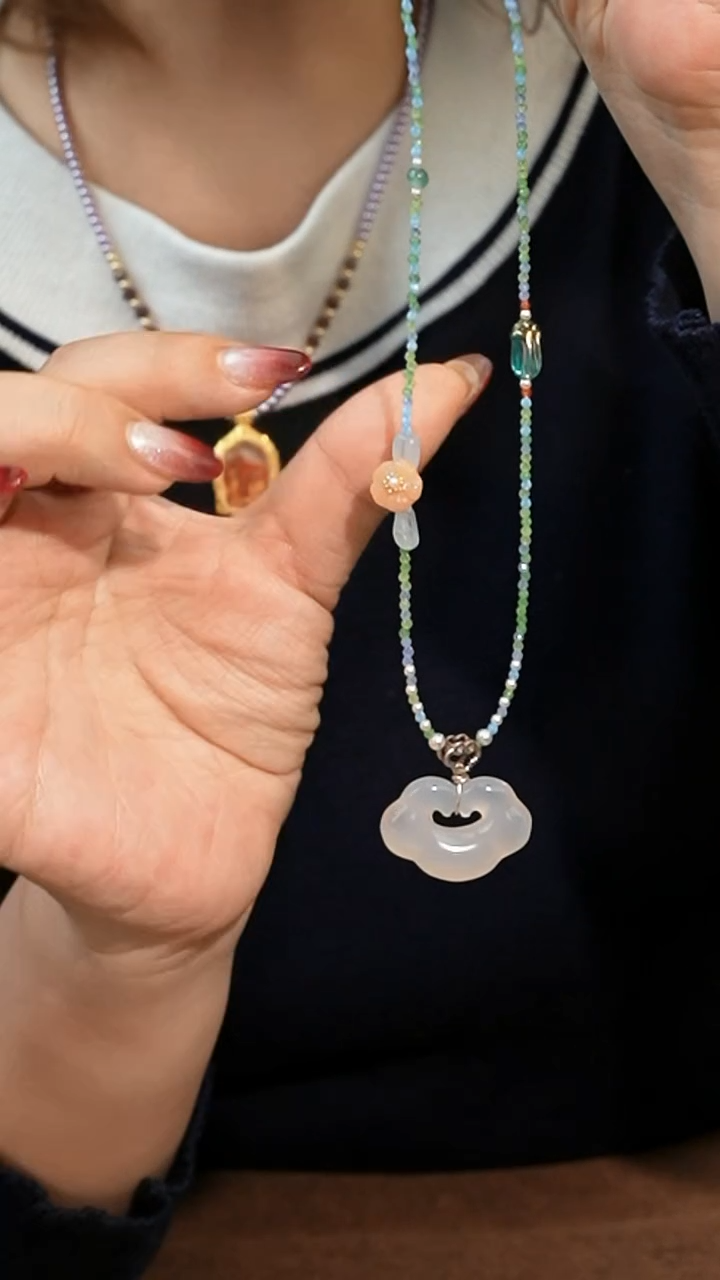 非金属珐琅如意项链