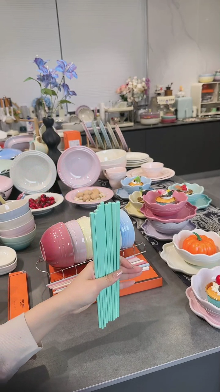 【闪购商品】瓷筷子SPS6双盒装-孔雀青