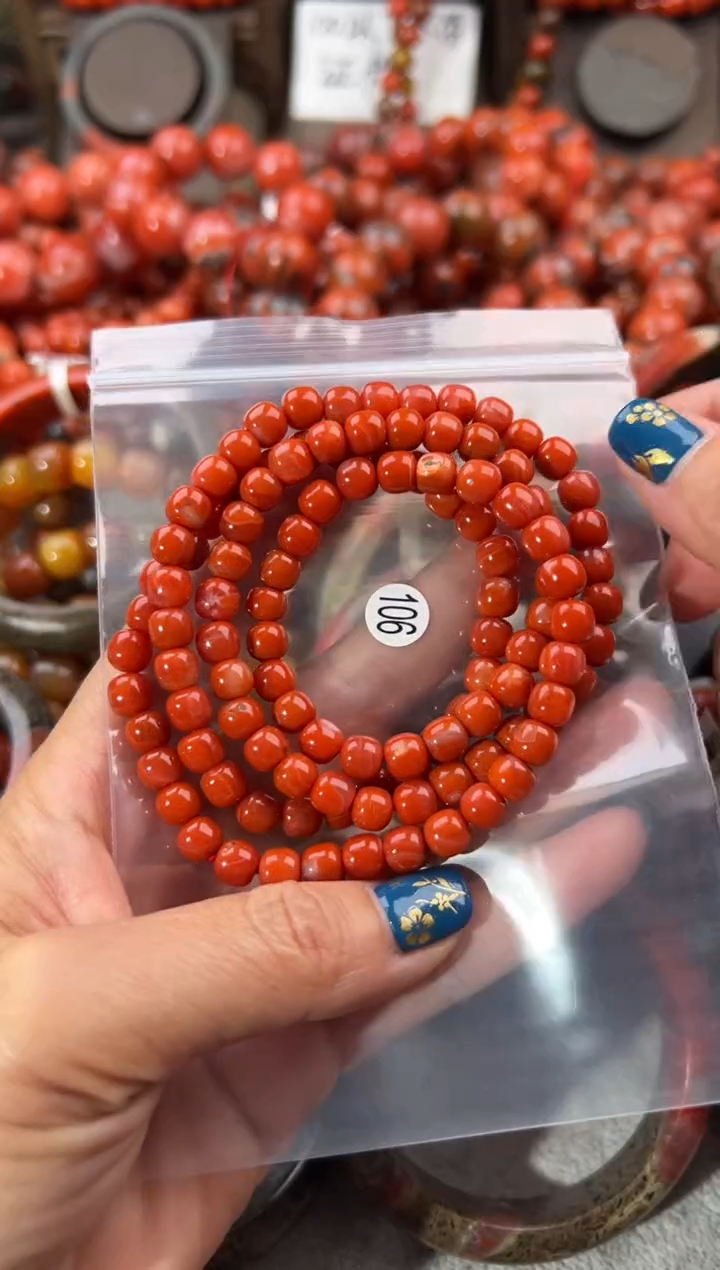 未镶嵌手串南红玛瑙6+