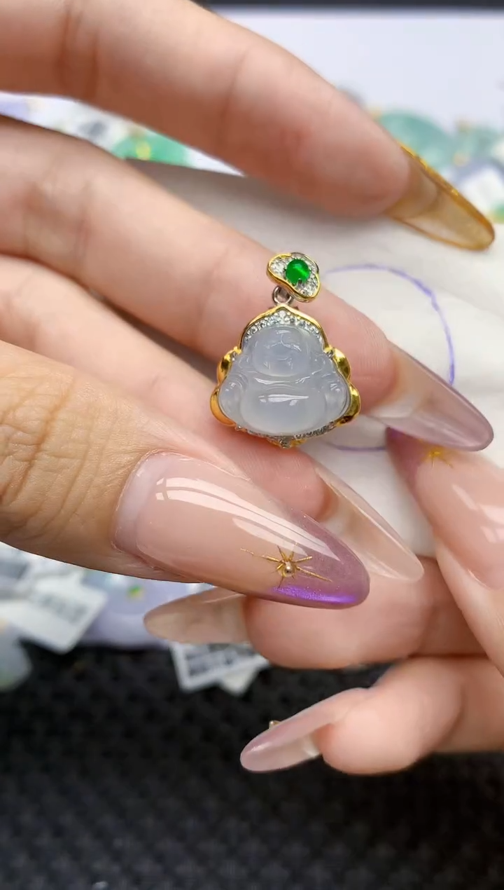 翡翠银S925镶嵌颈饰   天然翡翠A货  百元以上9米证书费自理