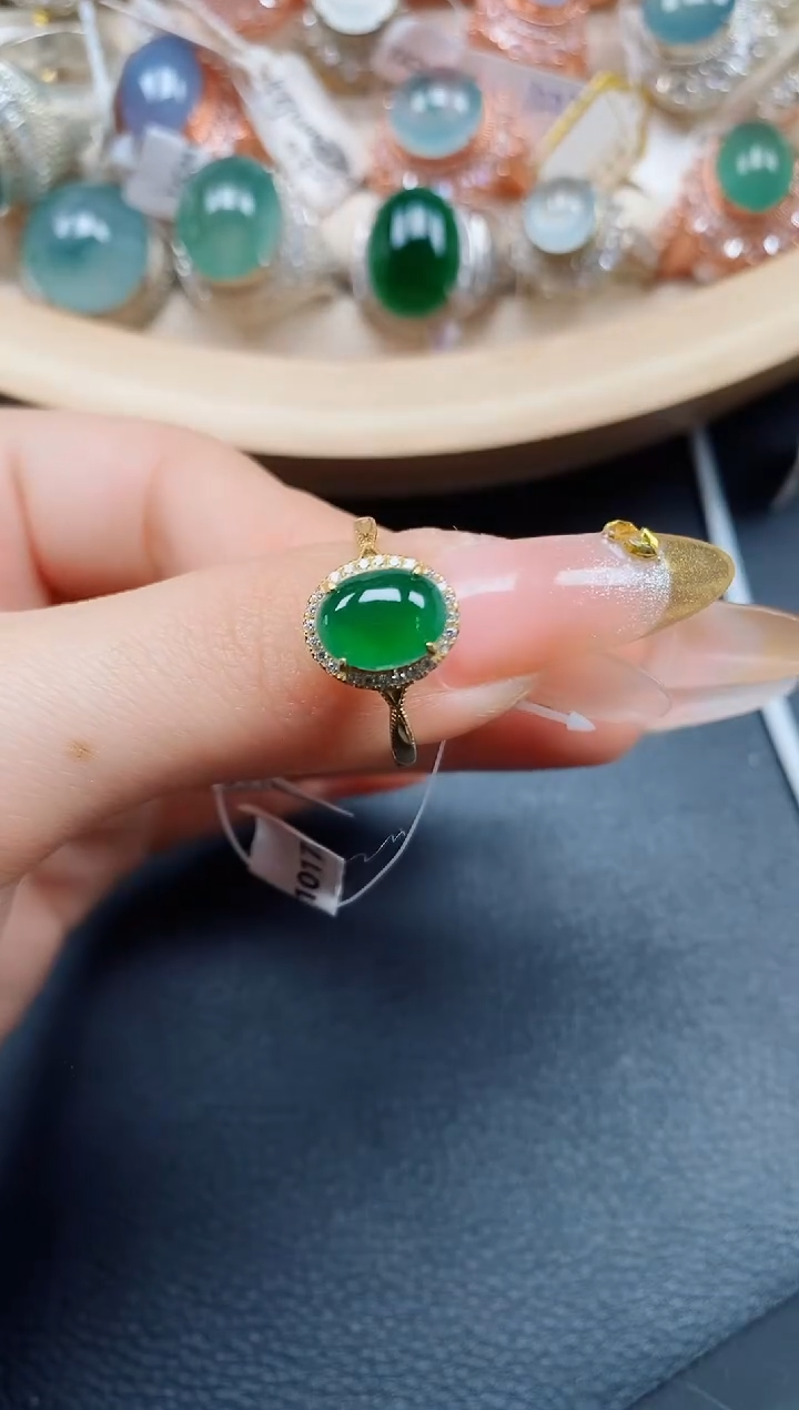 【闪购商品】翡翠戒指银S925镶嵌翡翠