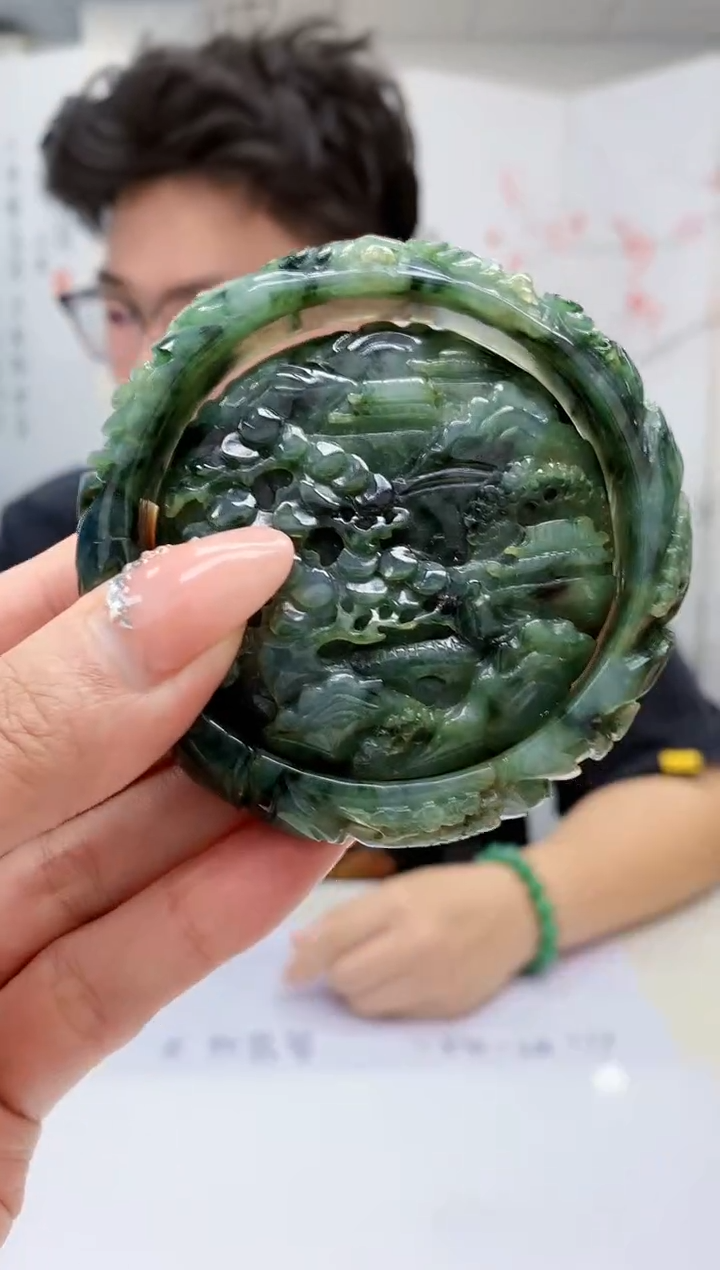 【闪购商品】定制翡翠未镶嵌4688MM-毛货套镯（60圈)42