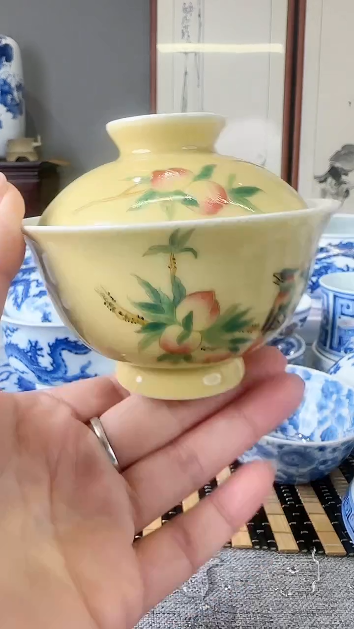 【闪购商品】摆件景德镇手工手绘盖碗