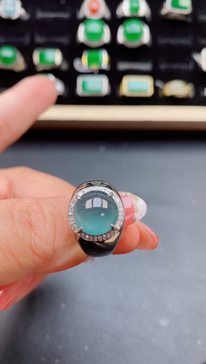 【闪购商品】翡翠戒指银S925镶嵌12121