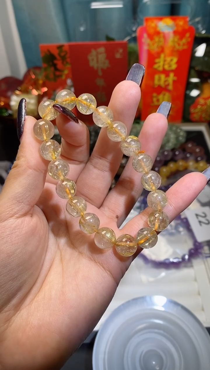 【闪购商品】水晶手串未镶嵌金发晶021