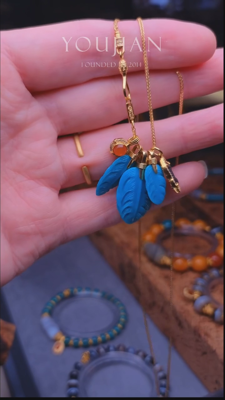 【闪购商品】绿松石颈饰18K金镶嵌1004