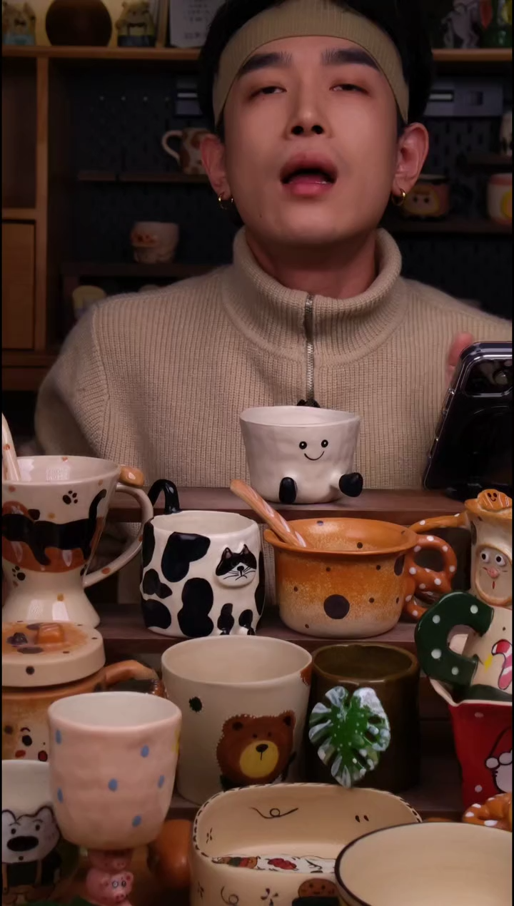 杯子陶景德镇可爱设计师款陶瓷