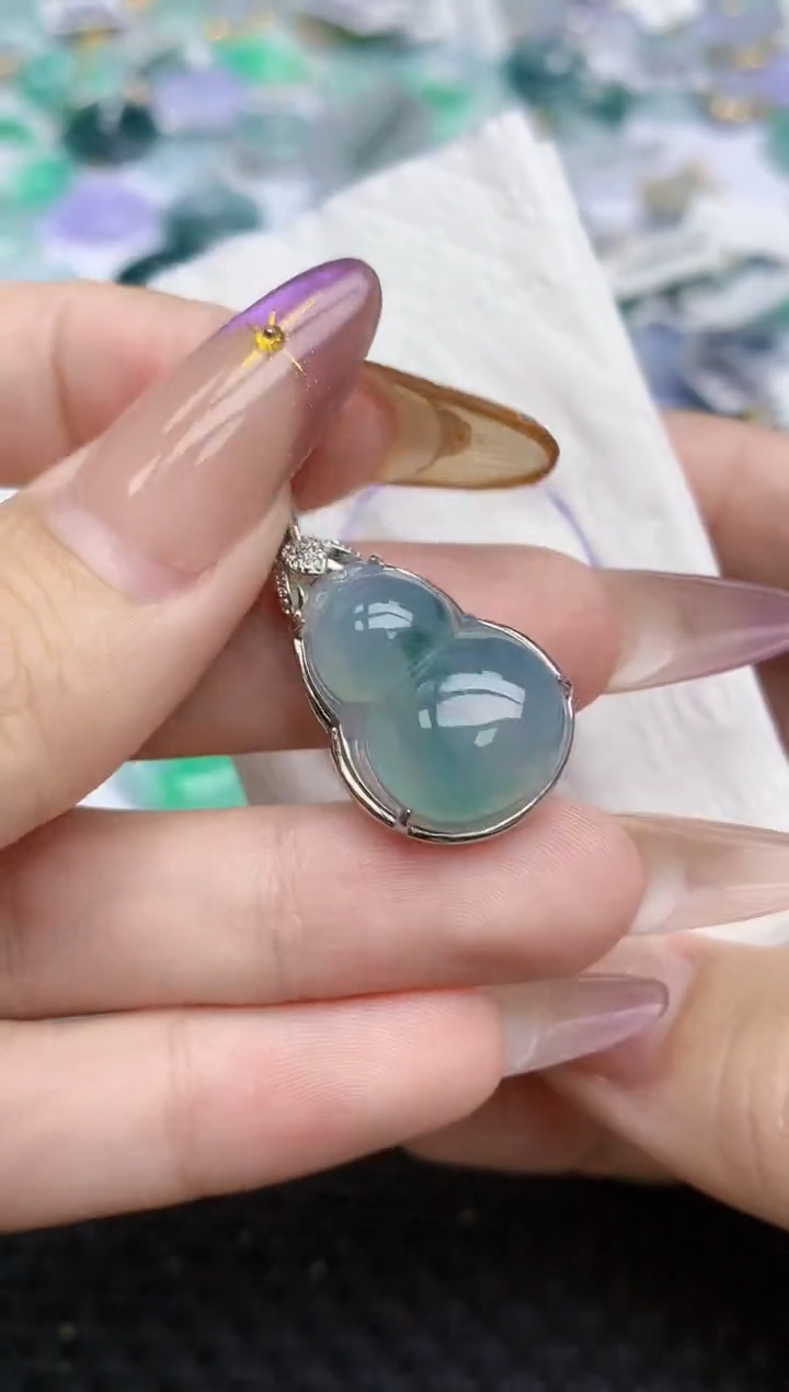 翡翠银S925镶嵌颈饰380   天然翡翠A货  百元以上9米证书费自理