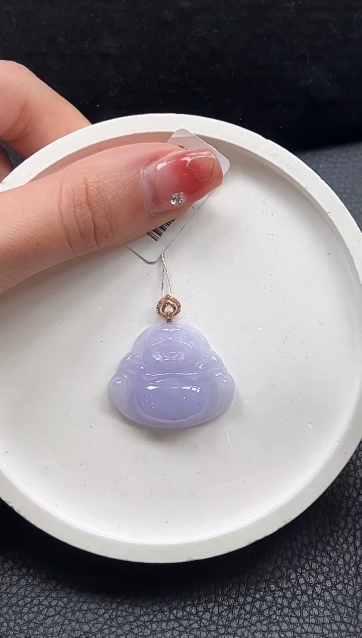 【闪购商品】翡翠颈饰18K金镶嵌YM1068-2紫佛公