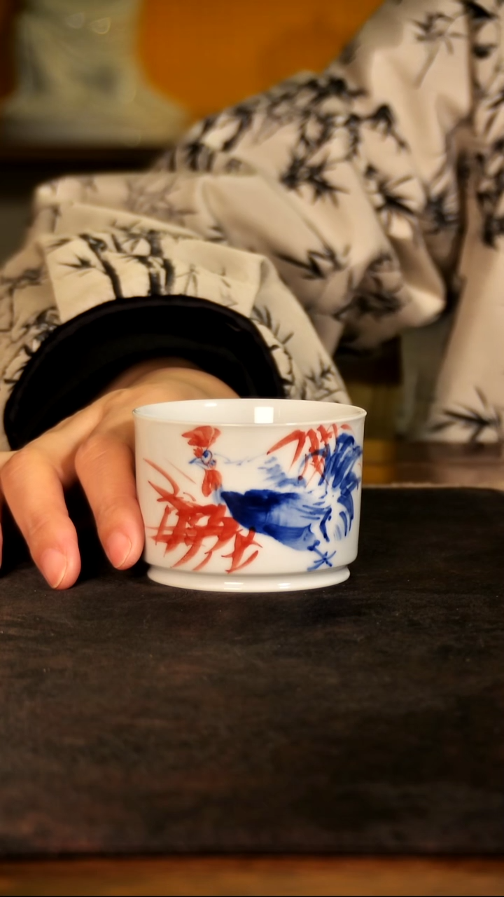 红丰窑青花大吉大利融天杯LXT