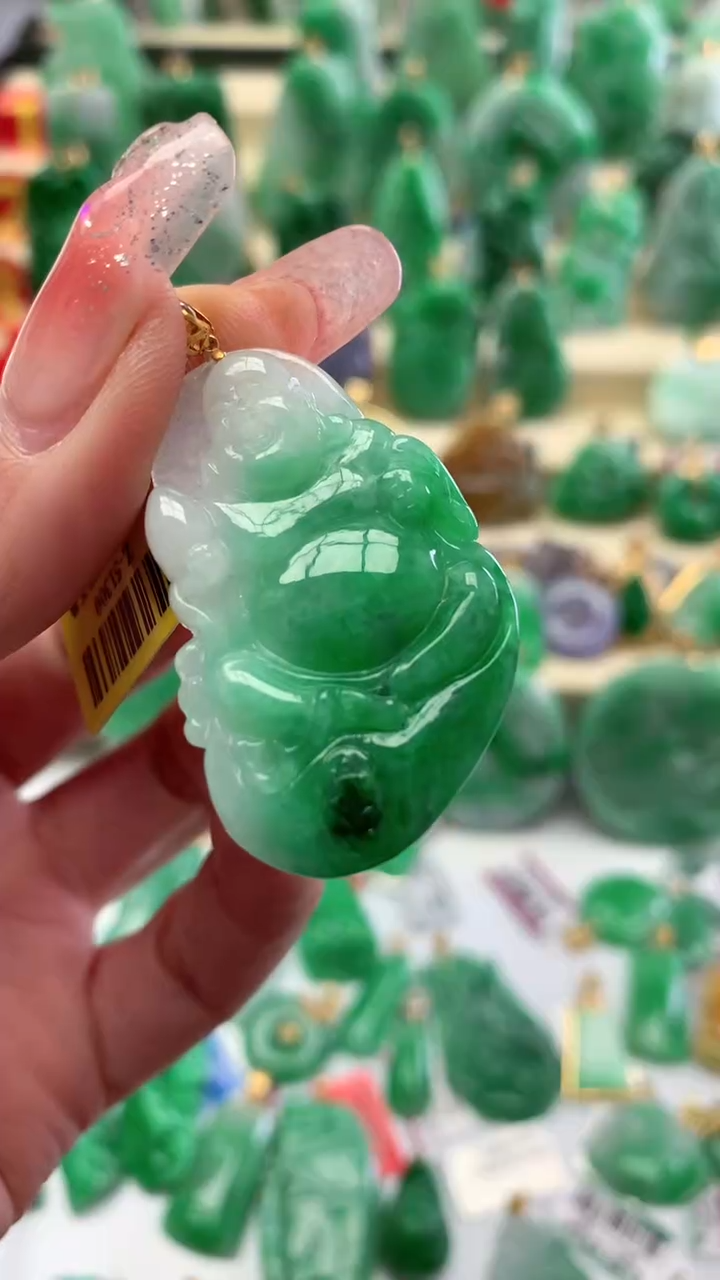 【闪购商品】翡翠颈饰18K金镶嵌挂件