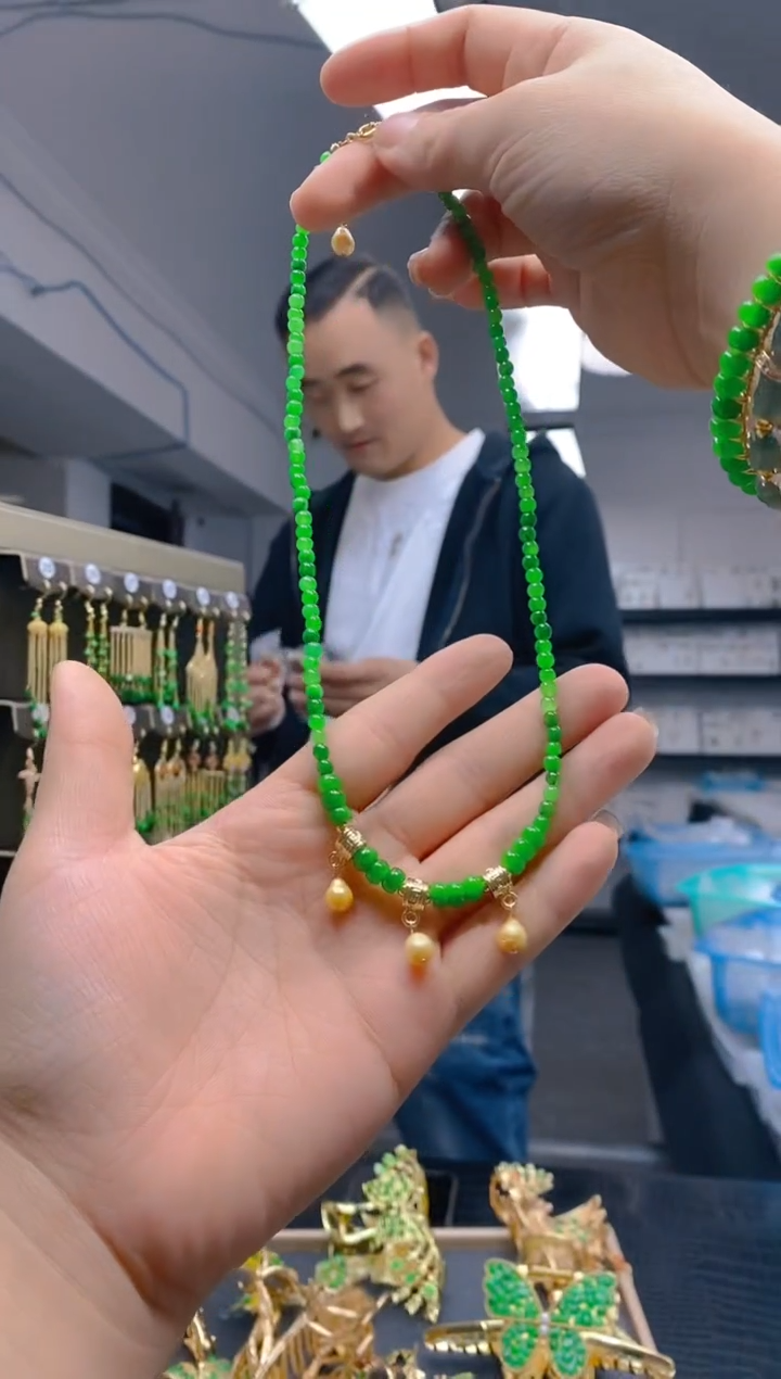 【闪购商品】翡翠耳饰合金0372翡翠锁骨链