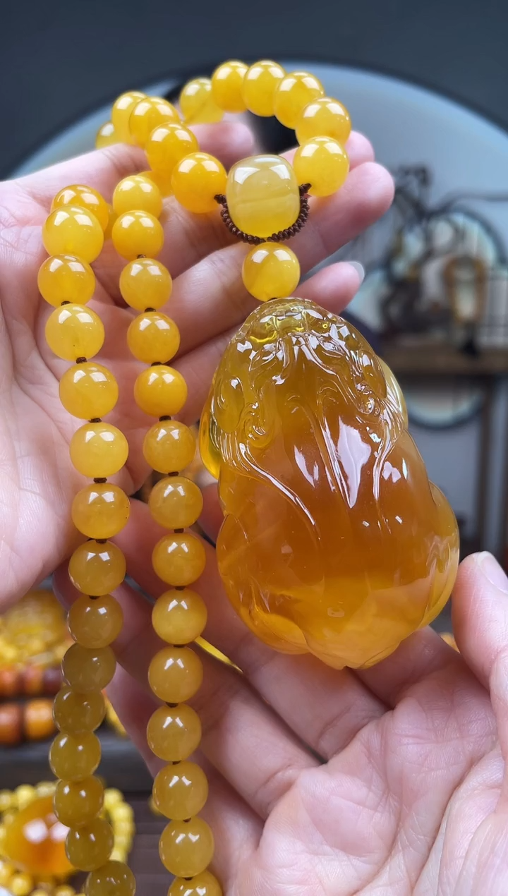 裸石琥珀18K金镶嵌平****你首饰 假1赔4 （多样性发货1件