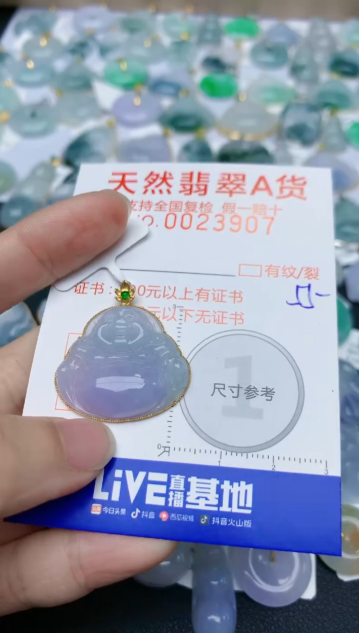 【闪购商品】翡翠颈饰18K金镶嵌天然翡翠A货    55