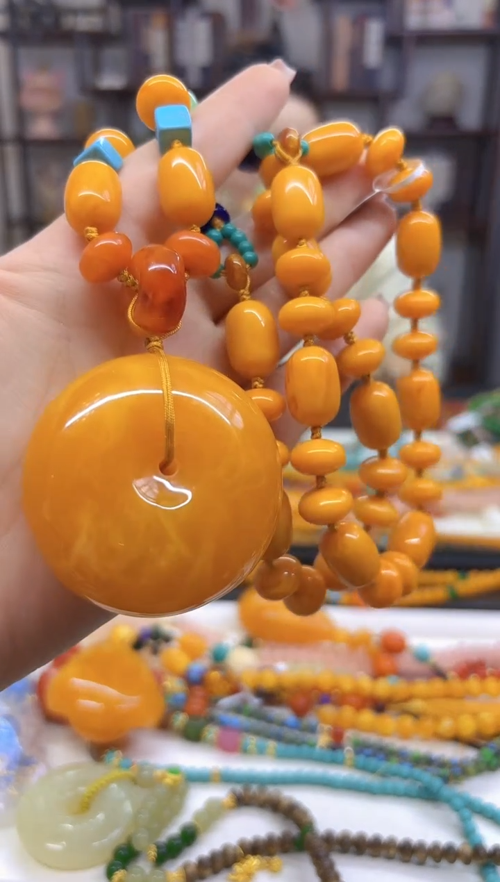 【闪购商品】蜜蜡毛衣链未镶嵌M496