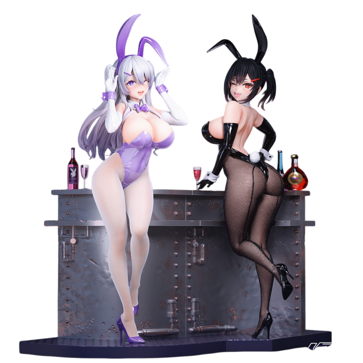 【bilibili直播现货】温感漆&3D水晶眼&创意场景兔女郎:凛&汐娅手办