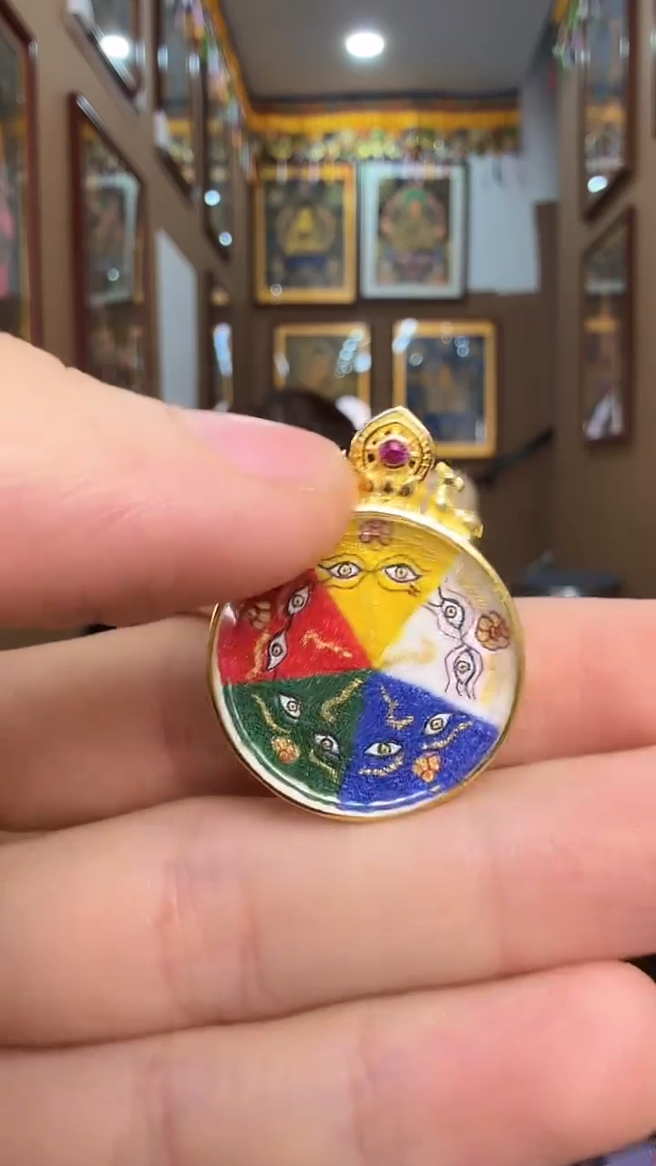 吊坠五路财神眼-纯手绘唐卡