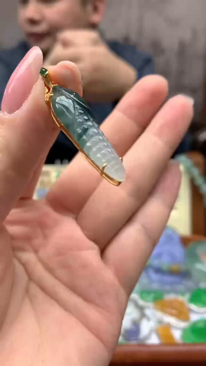 【闪购商品】翡翠颈饰18K金镶嵌122-天然翡翠