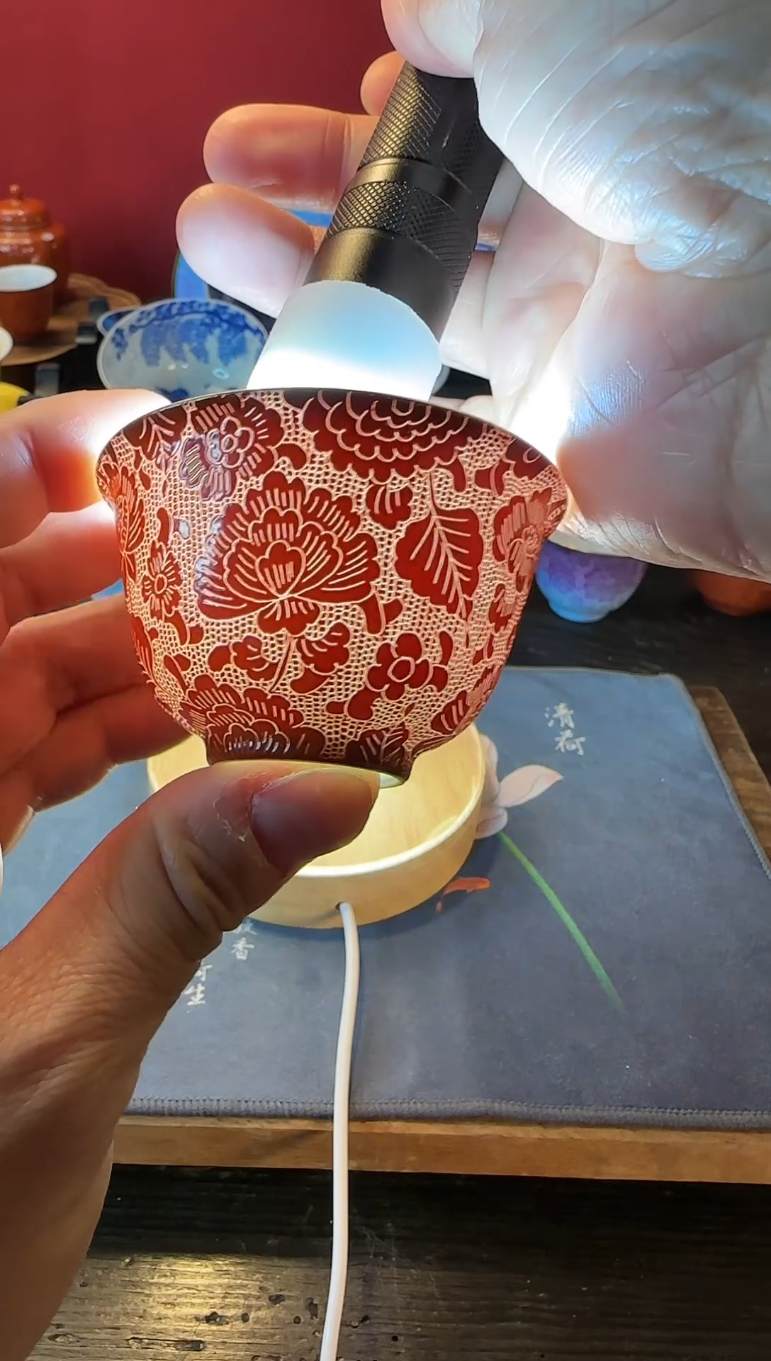 【闪购商品】景德镇手工扒花陶瓷茶具     