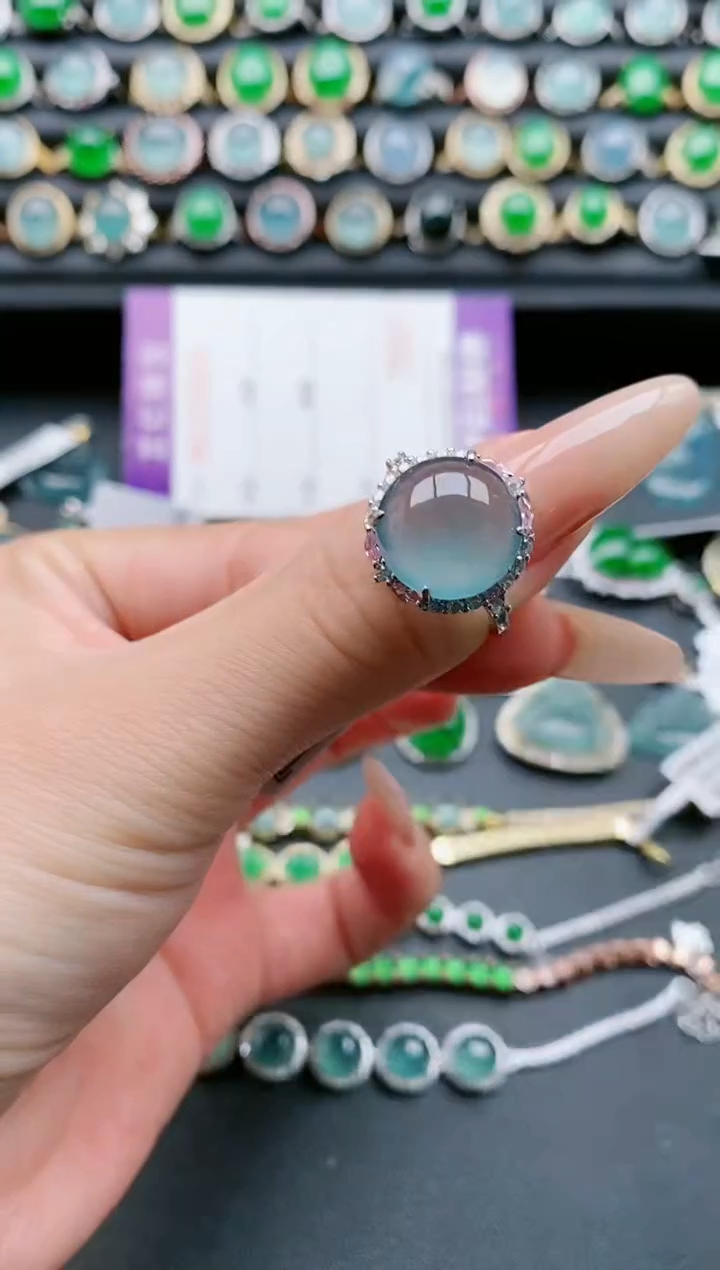 【闪购商品】翡翠戒指银S925镶嵌111111