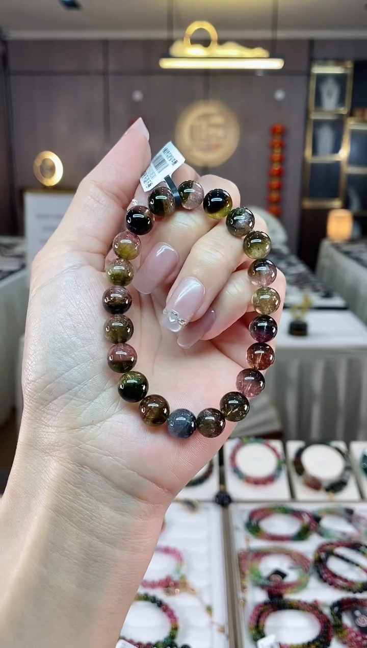 【闪购商品】碧玺西瓜单圈手串8mm+未镶嵌（多样性发一条）hon
