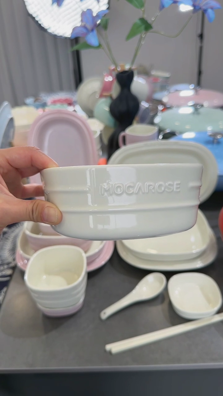 【闪购商品】瓷6英寸方形大碗-奶油白