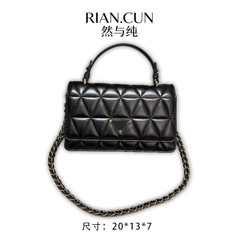 RAIN.CUN冬季2025新款轻奢设计单肩斜挎女包 ZT-95009-枪色