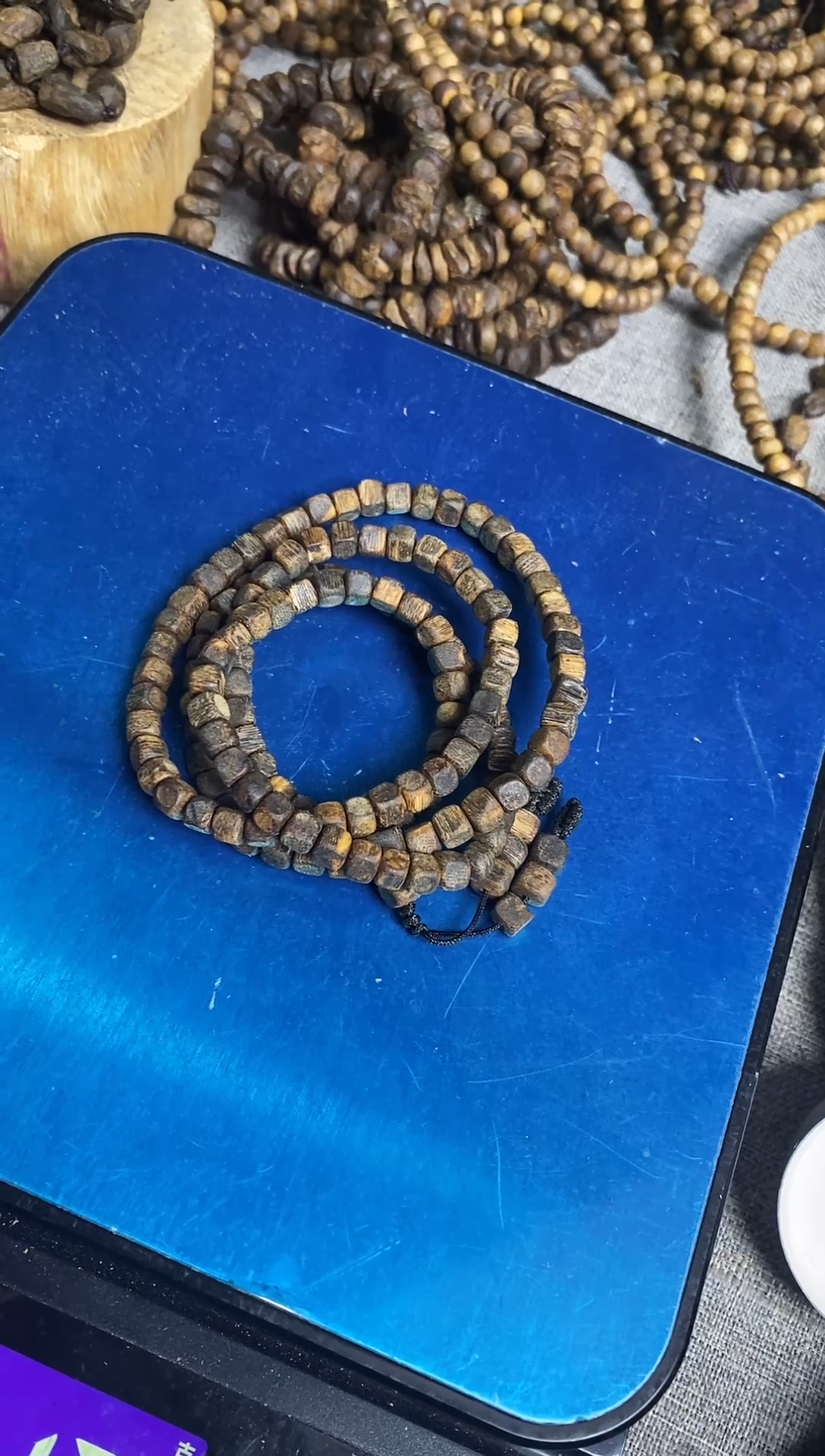 沉香手串沉水级06方糖珠多圈棋楠手串多样性发一