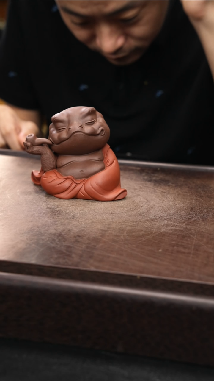 紫砂茶宠紫砂 烟斗蟾