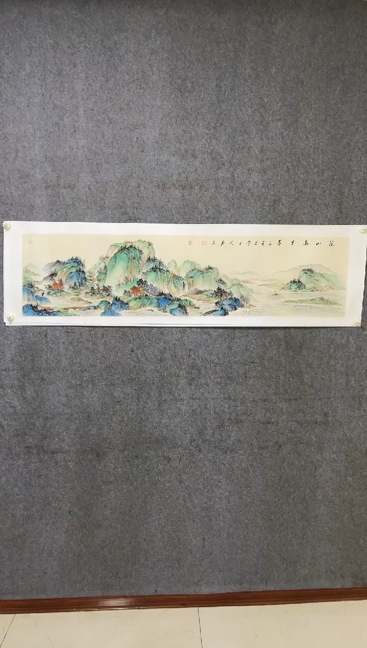 国画仿古手绘国画《溪山万里春》手绘