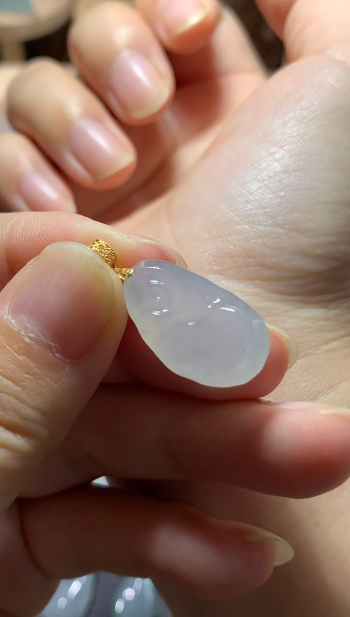 吊坠(不含链)18K金镶嵌翡翠吊坠