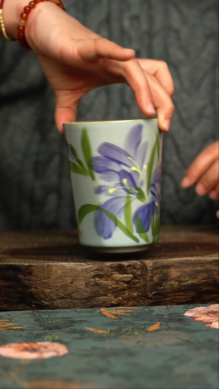 【闪购商品】杯釉下彩手工手绘同款陶器