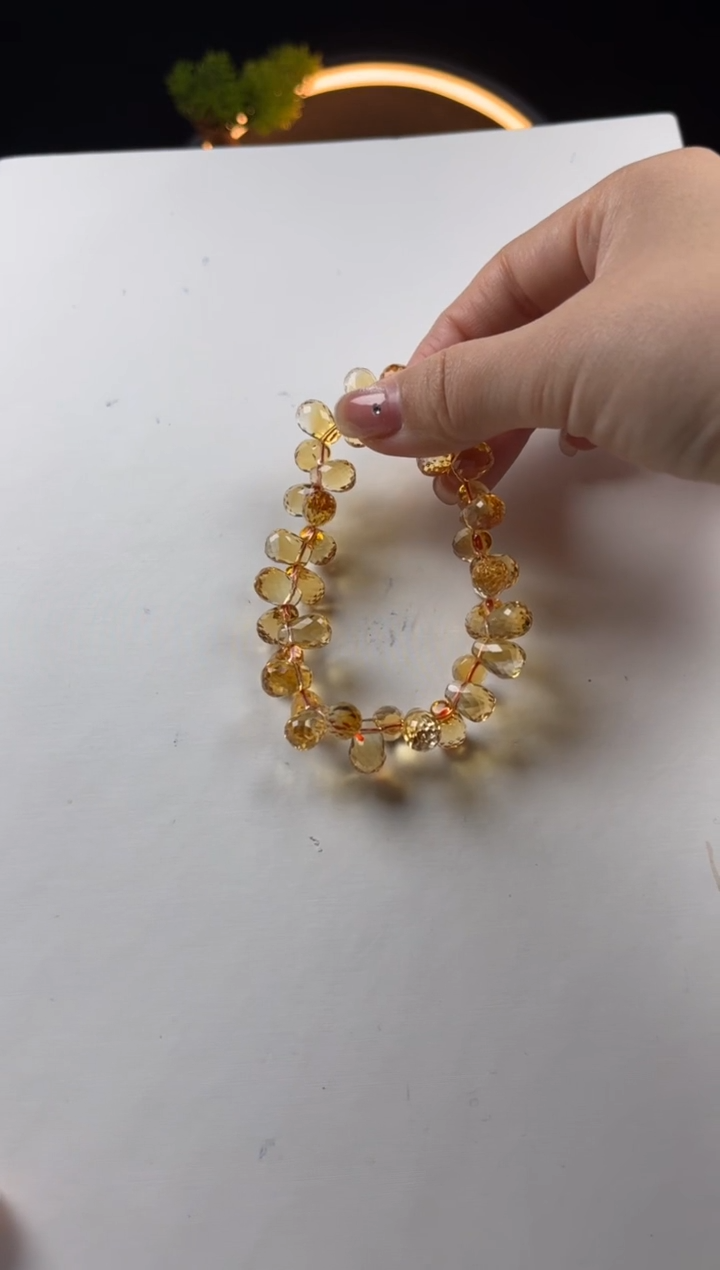 【闪购商品】黄晶手链未镶嵌天然黄水晶水滴手串