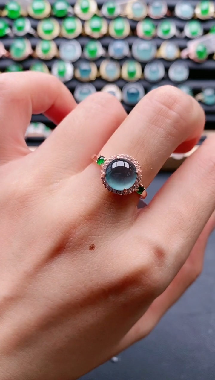 【闪购商品】翡翠戒指银S925镶嵌11111