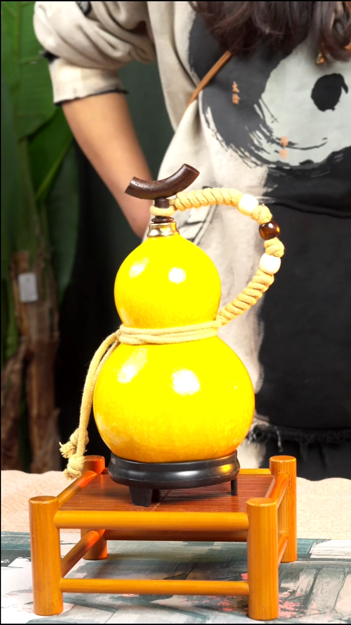 46李氏大漆精品大漆酒葫芦摆件