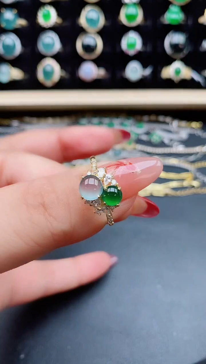 【闪购商品】翡翠戒指银S925镶嵌5085050