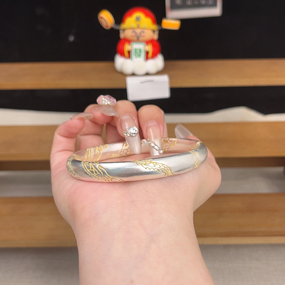 足银手镯 【对对碰】 手镯专属 时尚百搭精美（KX）