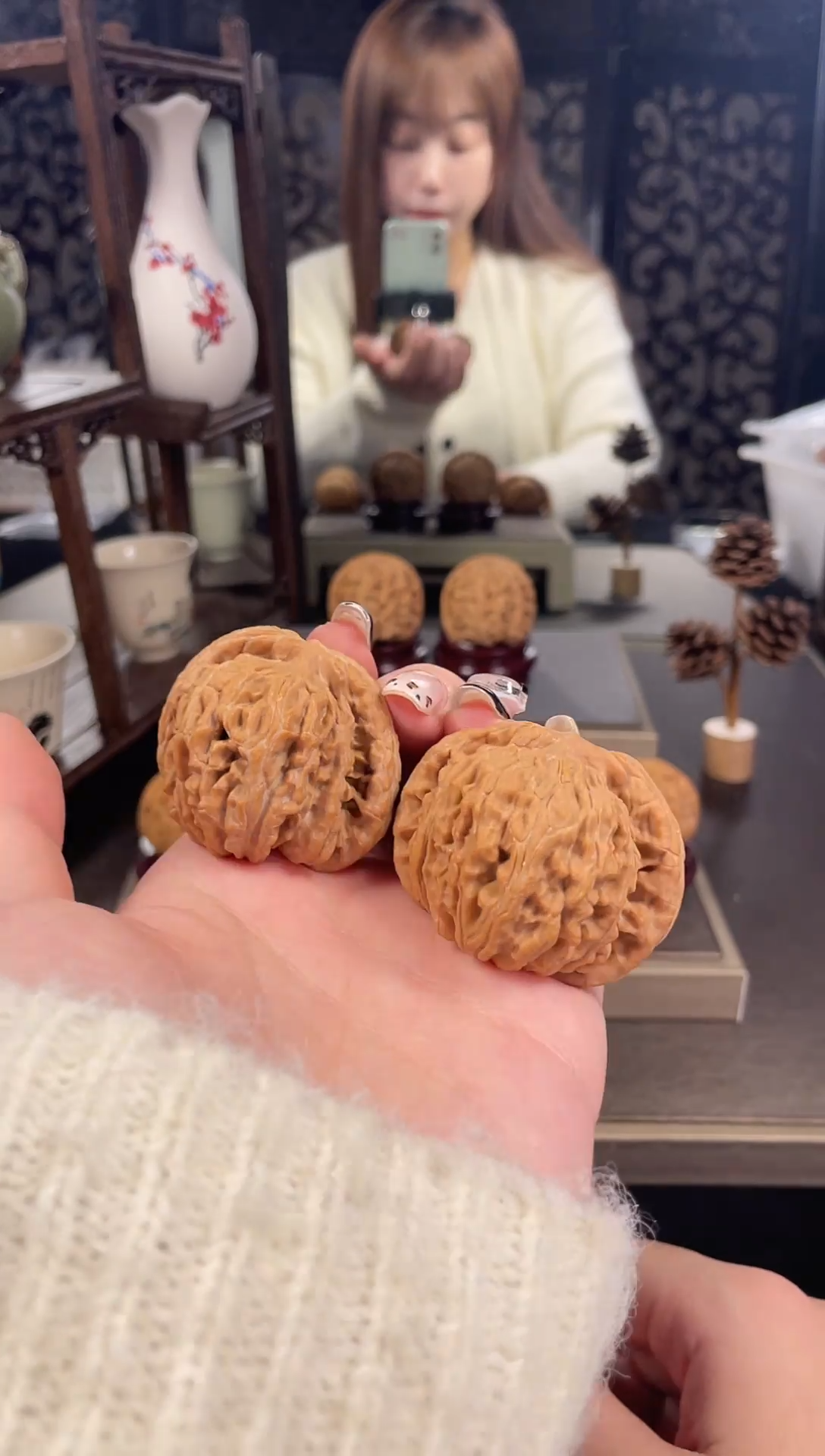 【闪购商品】文玩核桃把件四座楼45尺-33