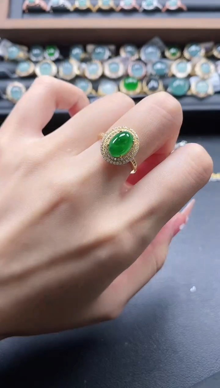 【闪购商品】翡翠戒指银S925镶嵌51151