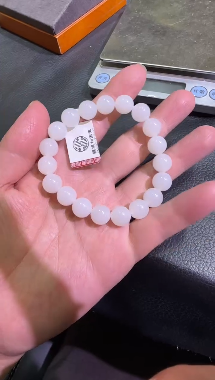 未镶嵌手串和田玉天泰白玉手串（产地直发）