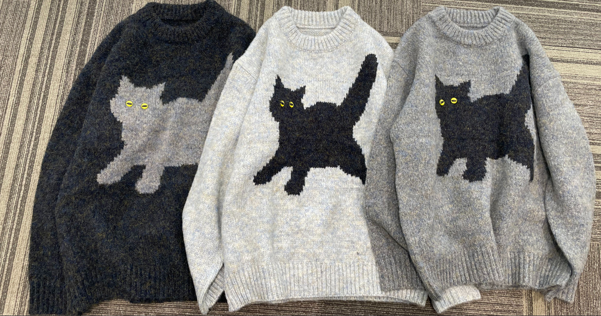 【蛋蛋专属】[可爱动物]猫猫针织线衣休闲慵懒风男女同款上衣