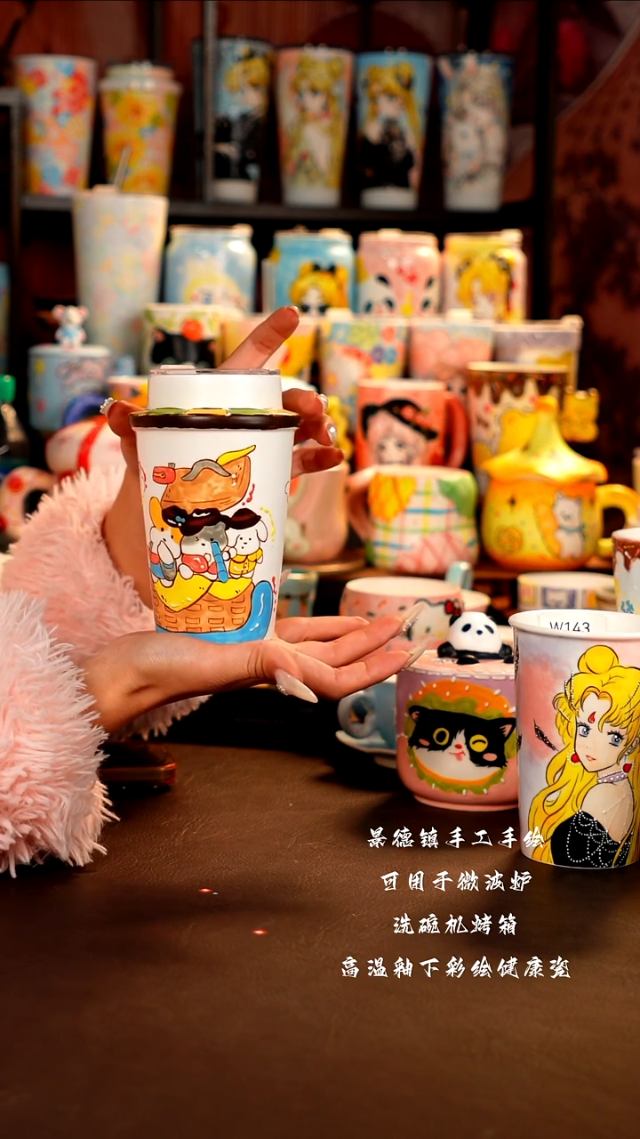 景德镇设计款手工手绘杯杯