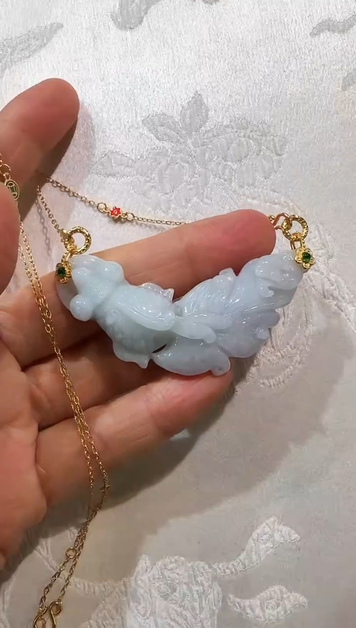 翡翠未镶嵌颈饰国风