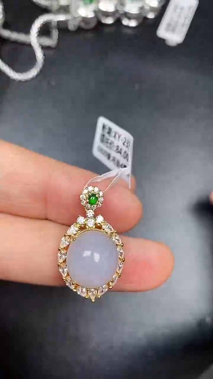 银S925镶嵌戒指翡翠7200