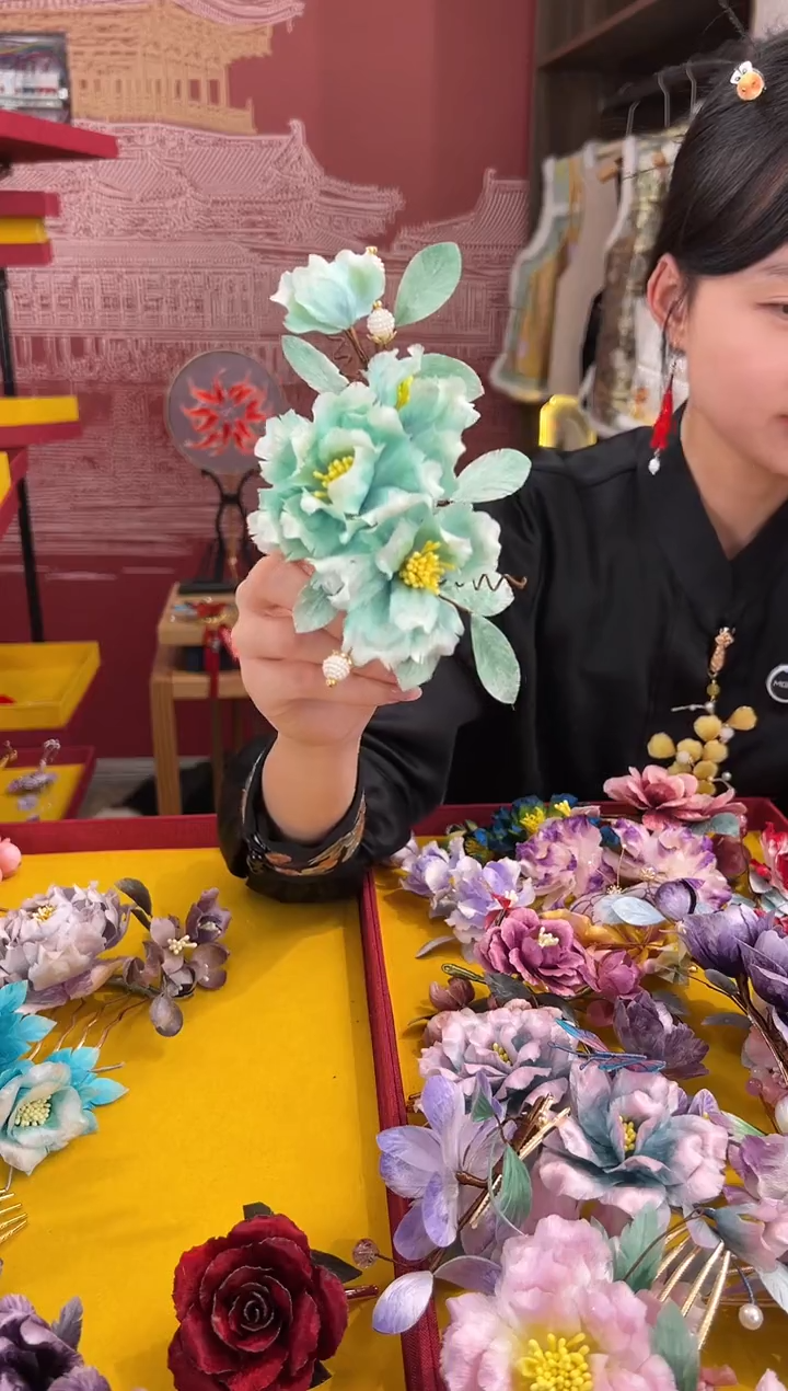 【闪购商品】刺绣非遗绒花（发饰）